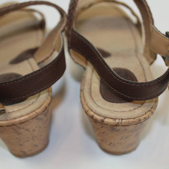 BOC Born Concept Brown Cork Wedge Woven Ankle Strap Sandals Womens Size 11 NEW - Picture 5 of 9